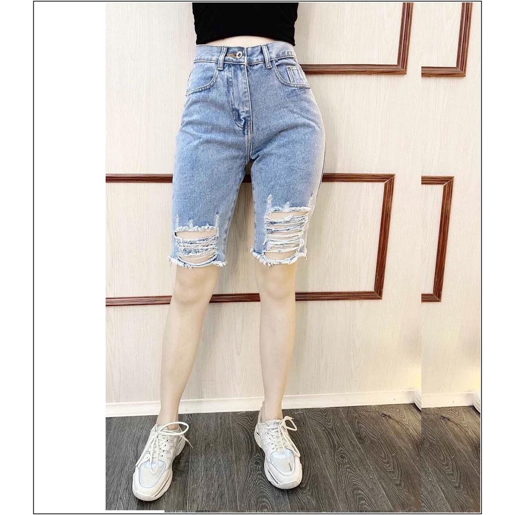 quần jean ngố rách 2 BÊN HÌNH U 4017 L22-3