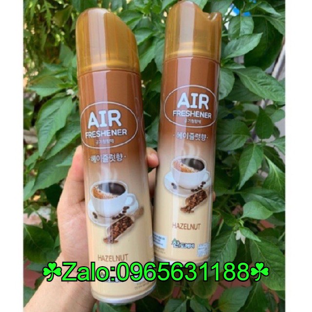 Chai xịt khử mùi ô tô hương cafe sữa hàn quốc air HƯƠNG HAZELNUT 370ml