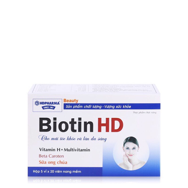 Viên uống Biotin HD giúp cho mái tóc khỏe và làn da sáng- hộp 100 viên