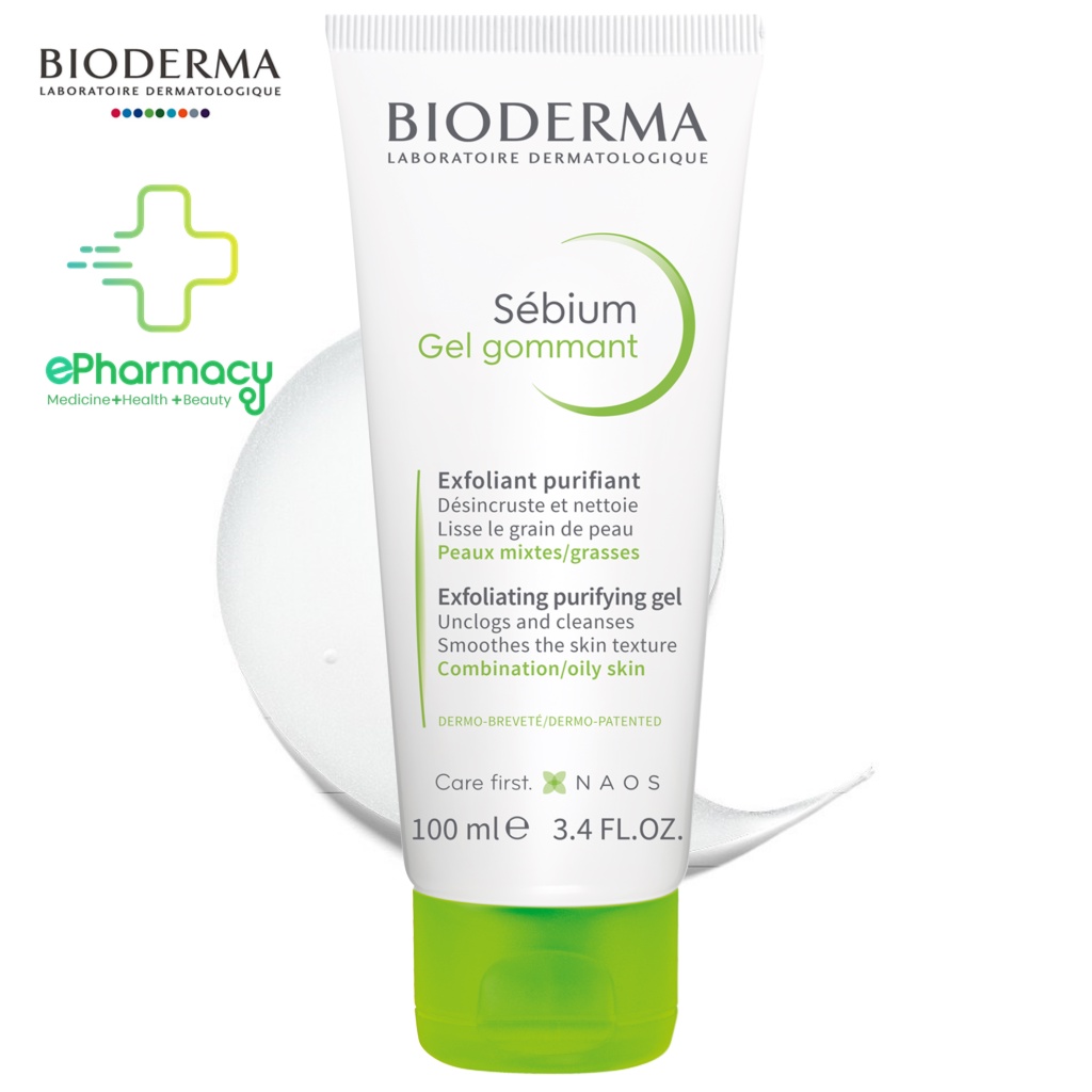  Bioderma Gel Gommant - Gel tẩy tế bào chết Bioderma làm sạch, giảm bã nhờn 100ml