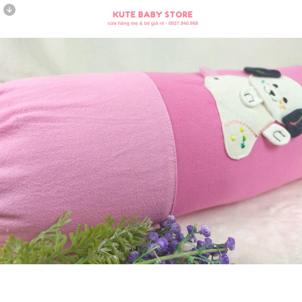 Gối ôm cho bé kim home vải cara 60x25cm