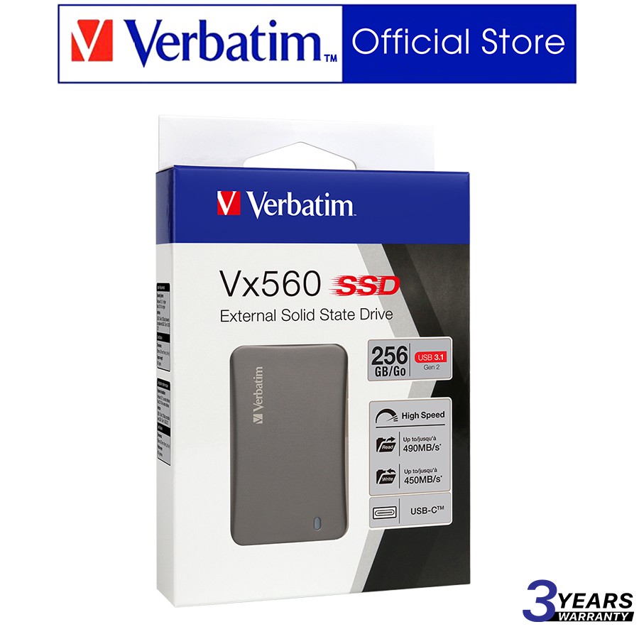 Ổ cứng di động Verbatim Vx560 External SSD - 256GB