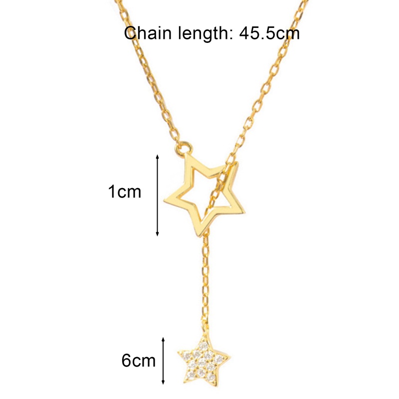 Vòng cổ Bạc 925 Mặt Ngôi Sao Thanh Lịch Cho Nữ