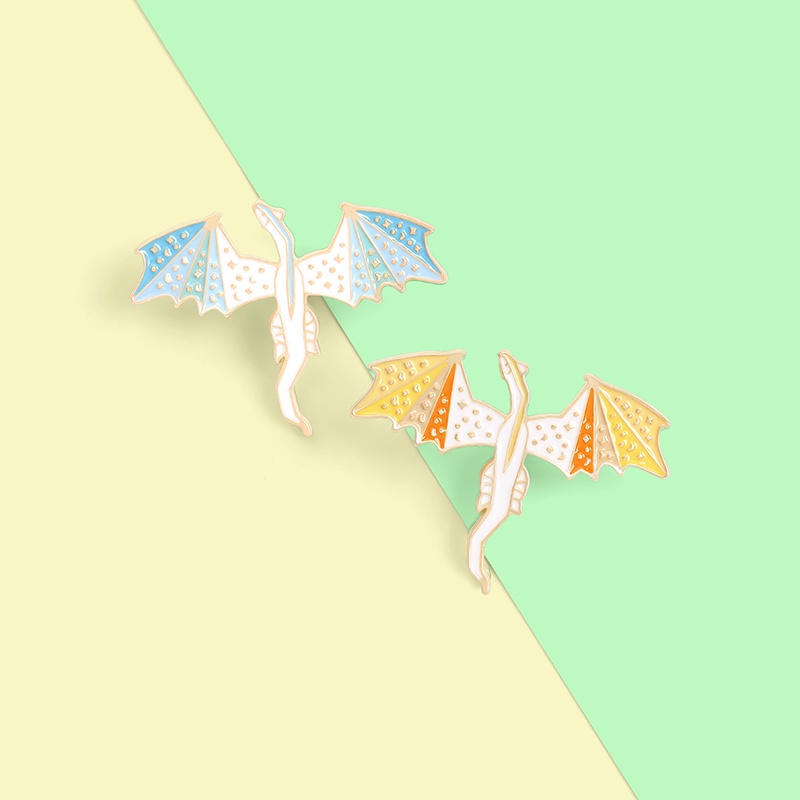 Huy Hiệu Cài Áo Hình Rồng Lửa / Khủng Long Tráng Men Sáng Tạo