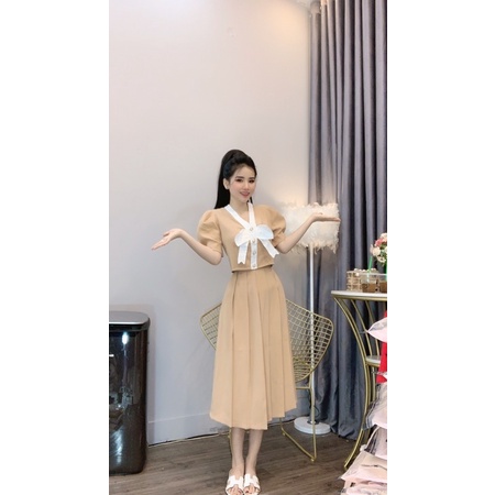 SET VÁY CỔ NƠ TIỂU THƯ THỜI TRANG ĐI LÀM ĐI CHƠI ĐỀU ĐƯỢC