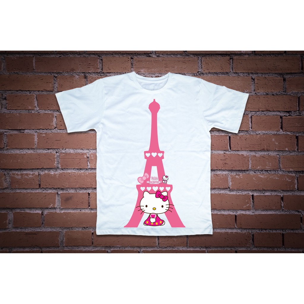 Áo thun in hình tháp eiffel kitty