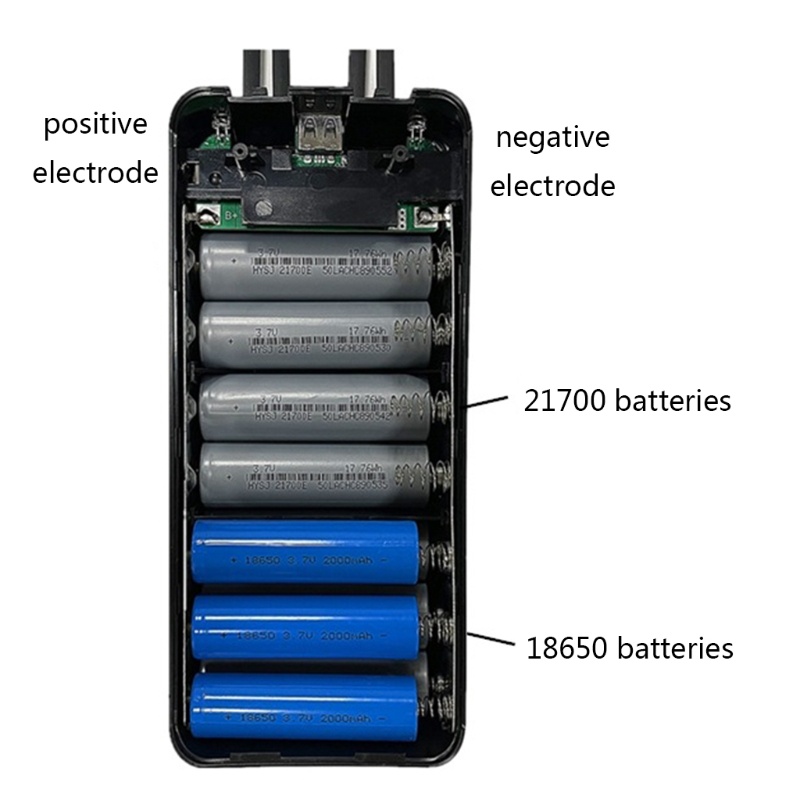 Vỏ pin sạc dự phòng QC3.0 14x18650/18700/20700/21700 có màn hình LCD