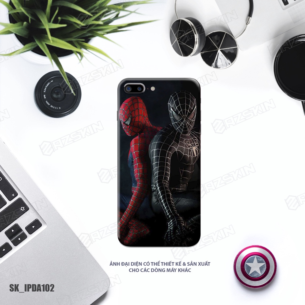 Miếng Dán Skin IPhone Hình Người Nhện Red & Black |SK_IPDA102| Chất Liệu 3M Chính Hãng, Hình In Sắc Nét, Chống Xước Máy