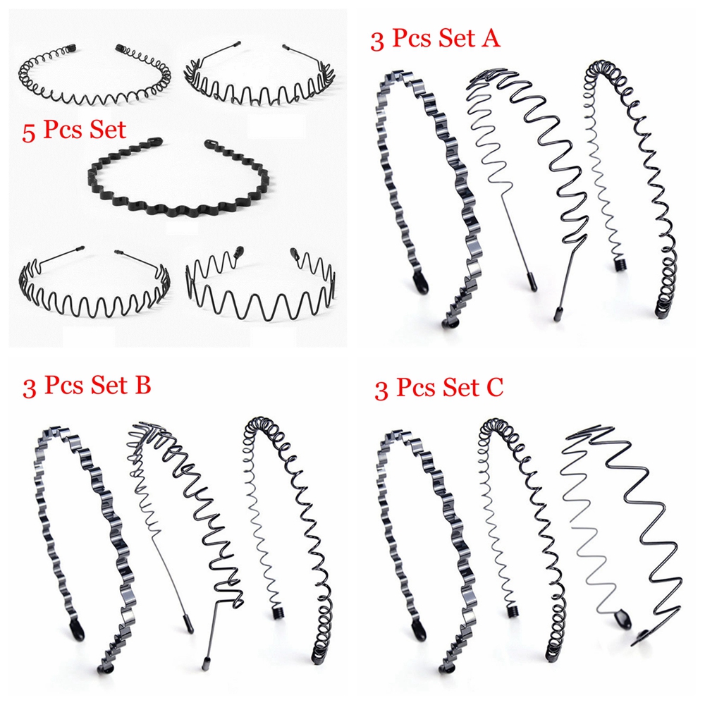 Bộ 3/5 Băng Đô Cài Tóc Bằng Kim Loại Phong Cách Thể Thao Cá Tính