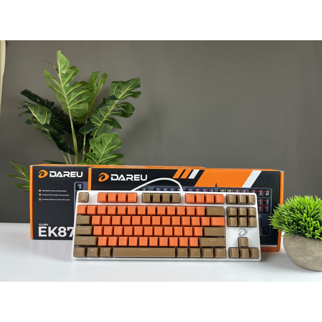 Bàn phím cơ red switch brown switch blue switch led đổi màu 87 phím Dareu ek87 có dây bảo hành chính hãng 24 tháng