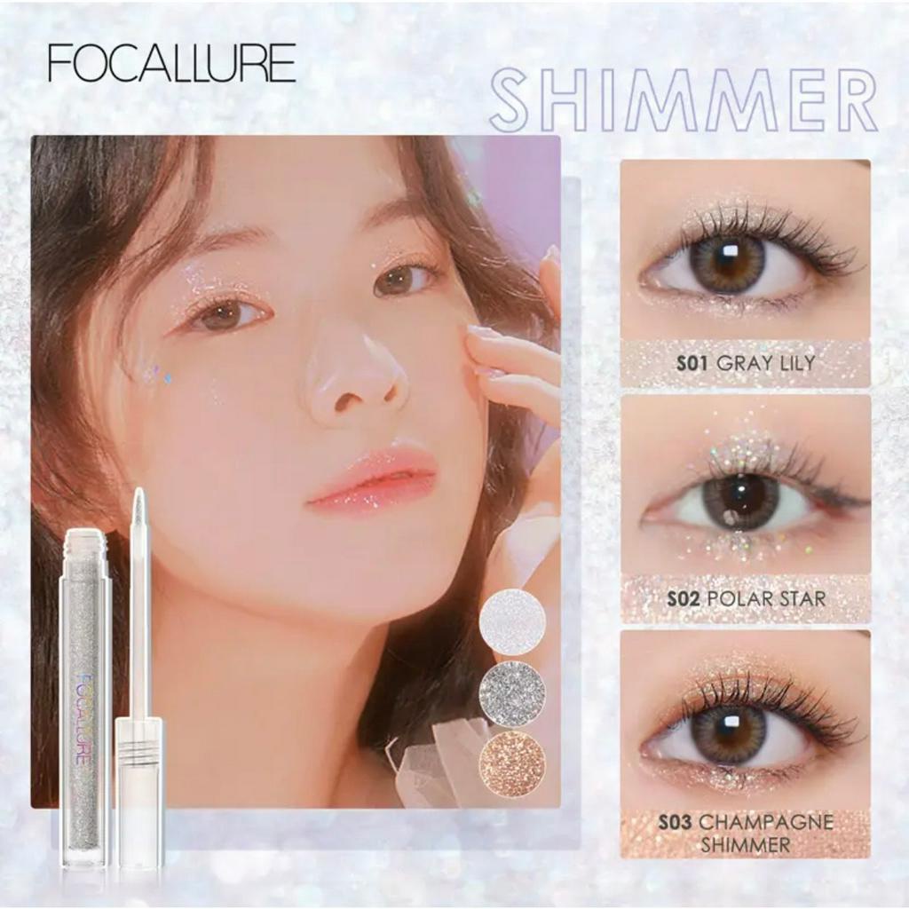 Nhữ Mắt Dạng Lỏng Focallure, Nhũ mắt kim tuyến Chống Thấm Nước Nhanh Khô Độ Bão Hòa Cao - FA195