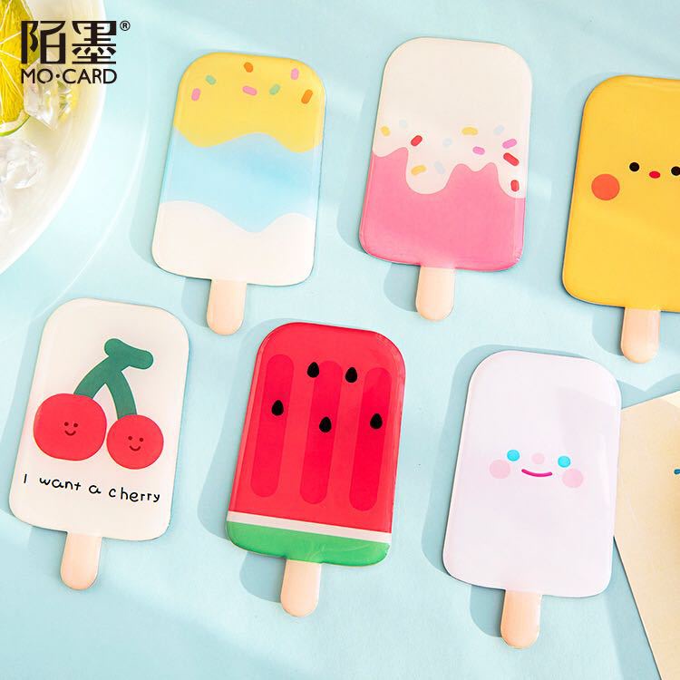 Gương cầm tay hình que kem đựng bao da