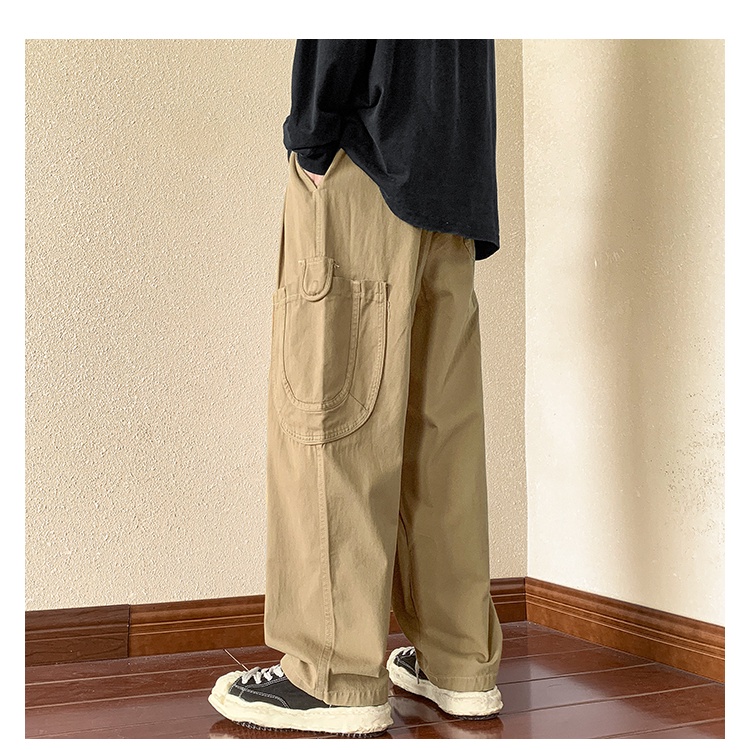 Quần Baggy Dài Ống Rộng Màu Sắc Đơn Giản Có Size Lớn M-8XL Dành Cho Nam Giới