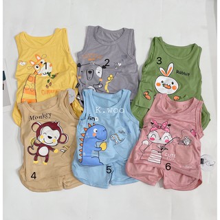 [SALE] Bộ Ba Lỗ Cho Bé Trai, Bé Gái KIMCHI Vải Thun Lạnh Họa Tiết Động Vật Dễ Thương, Áo Ba Lỗ Bé Trai KW3LO2103