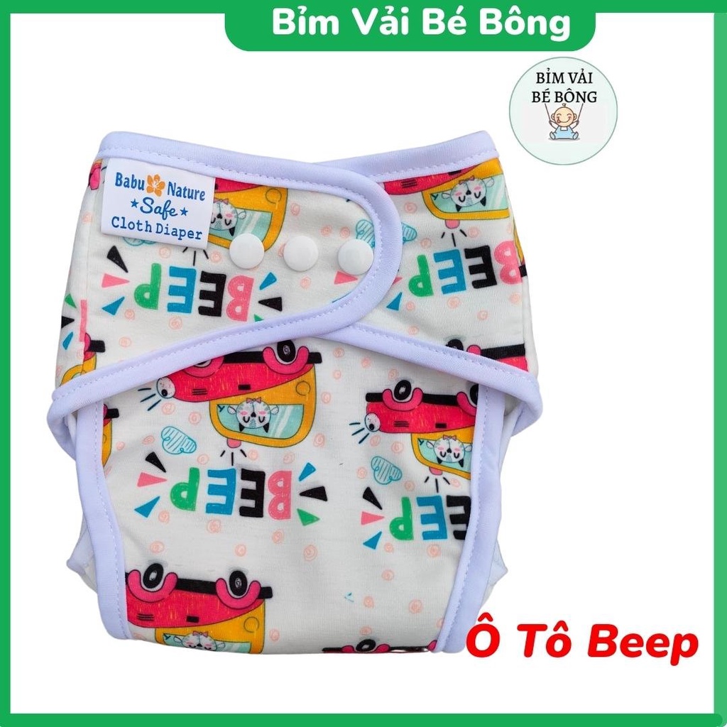 [ƯU ĐÃI] - Combo 10 Vỏ Bỉm Vải, Tã Vải Babu Nature Nature Có Vách Ngăn Chống Tràn Hiệu Quả, SIZE M,L (Chưa Kèm Lót Bỉm)