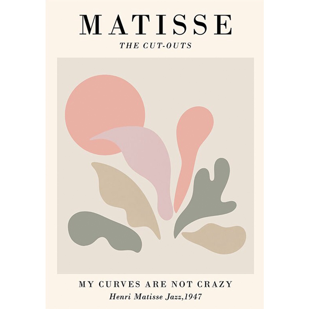 Tranh Trừu Tượng Matisse Cô Gái San Hô Lá Tường Nghệ Thuật  Bắc Âu Áp Phích Và In Hình Dán Tường Tranh Trí Phòng Ms: 411