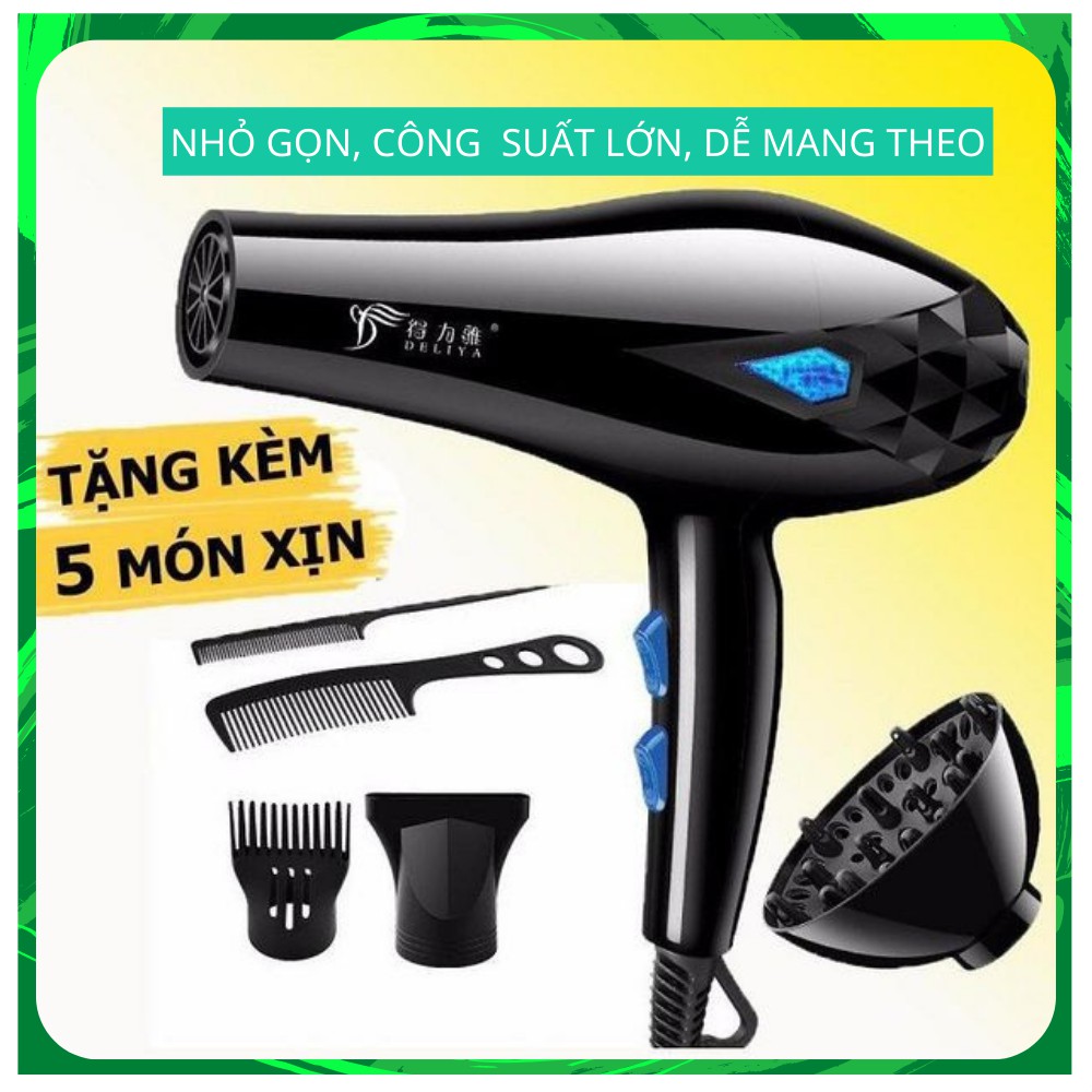 Máy Sấy Tóc 2 Chiều Deliya 8018 Công Suất Lớn 2200w Dễ Dàng Tạo Kiểu Tặng Bộ Phụ Kiện 5 Món