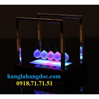Con lắc Newton trang trí bàn làm việc, phát sáng led, cỡ lớn (15x11.5x15cm)
