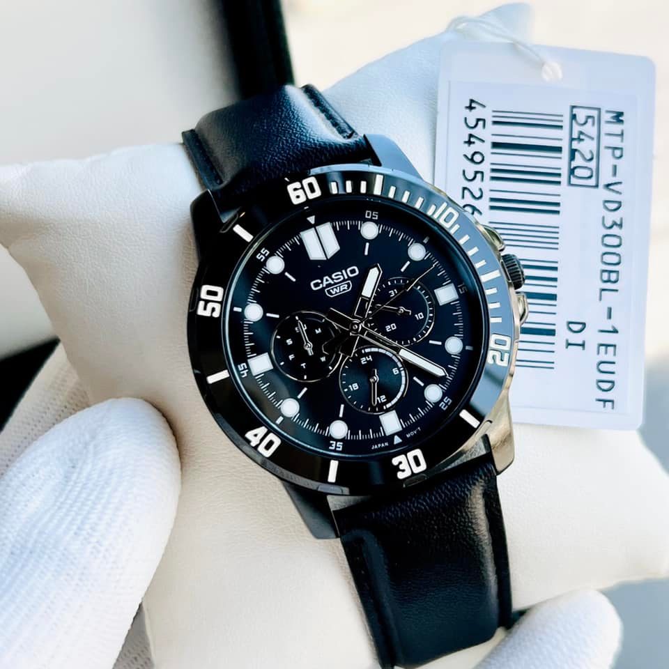 Đồng hồ nam dây da Casio Anh Khuê MTP-VD300BL-1EUDF