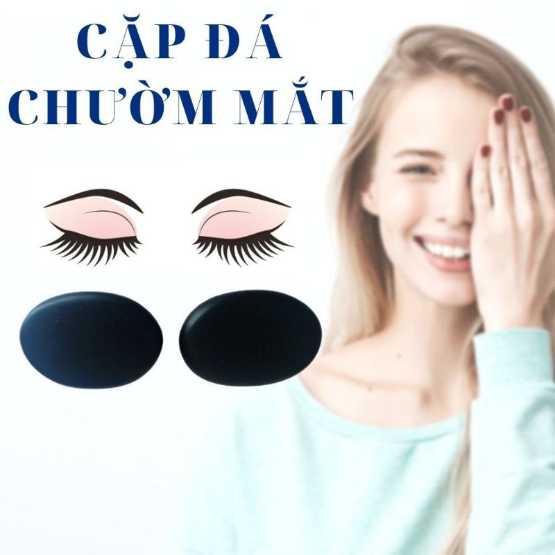 Cặp Đá Núi Lửa Chườm Mắt Giảm Nhức Mỏi Bọng Mắt Quầng Thâm - Ảnh Thật