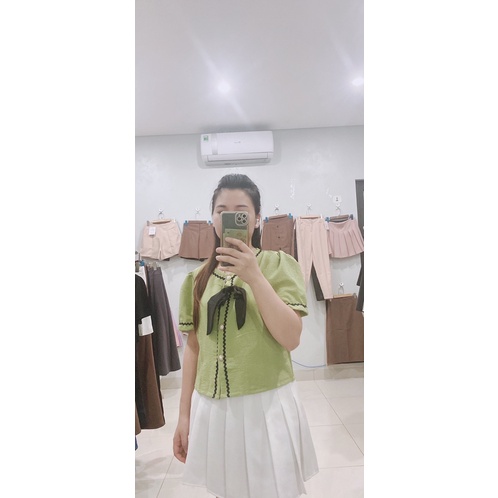 Áo Nữ Tay Bồng Nơ tiểu thư siêu xinh m129