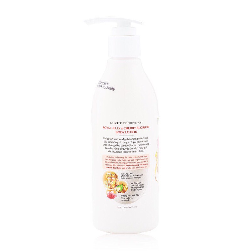 Sữa dưỡng thể Purité Dưỡng Ẩm Sữa Ong Chúa & Hoa Anh Đào 250ml