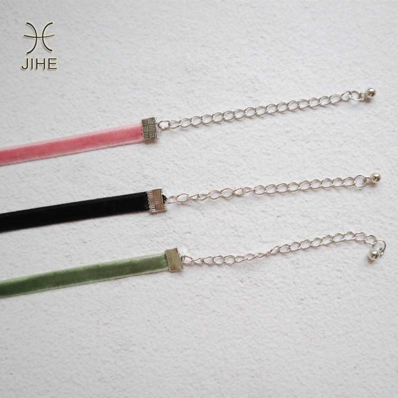 【JIHE】Vòng Cổ Choker Vải Nhung Hình Trái Tim Thời Trang Nhật Hàn