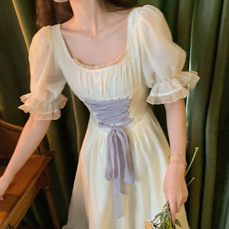 Court Style Retro French Dress Summer New Temperament Goddess Fan Was Thin Princess Dress Gentle Wind Fairy Dress【3Month30Day After】 | BigBuy360 - bigbuy360.vn