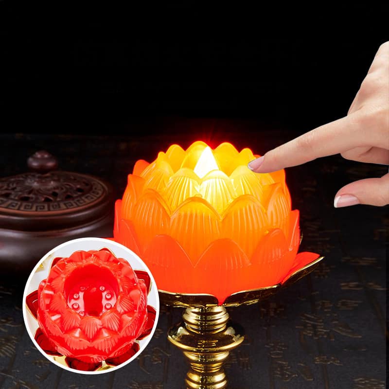 Đèn bông sen, dùng để bàn thờ, bóng led tiết kiệm pin