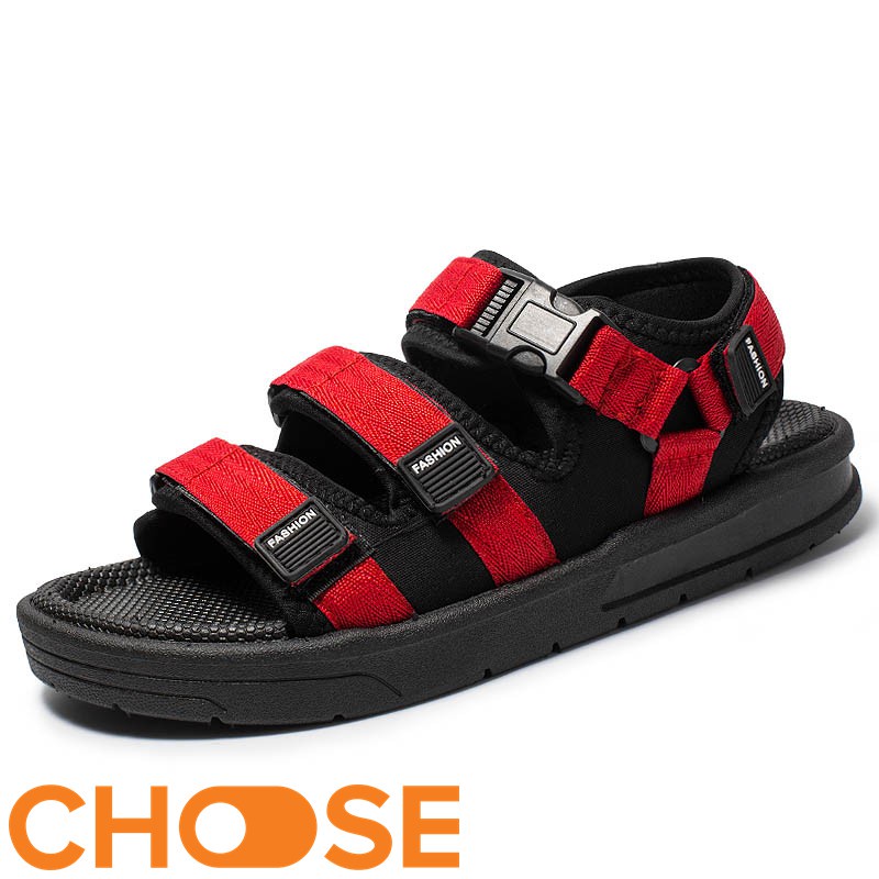 Giày Xăng Đan Nam Vải Choose Đế Nhựa Phối Dán 3 Viền Gồm 3 Màu Cho Phái Mạnh Năng Động Thể Thao G41K1 👞