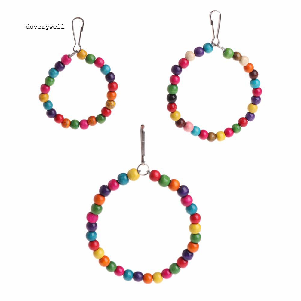 Vòng chuỗi hạt nhiều màu sắc treo lồng làm đồ chơi cho vẹt