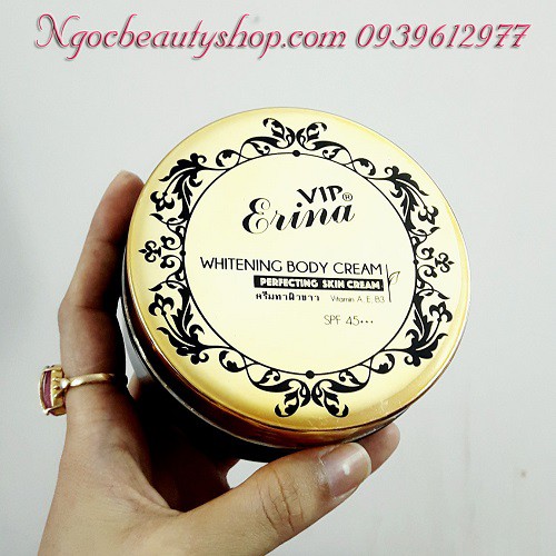 Kem dưỡng trắng da cơ thể chuyên nghiệp than hoạt tính VIP Erina - Whitening body cream VIP Erina SPF45