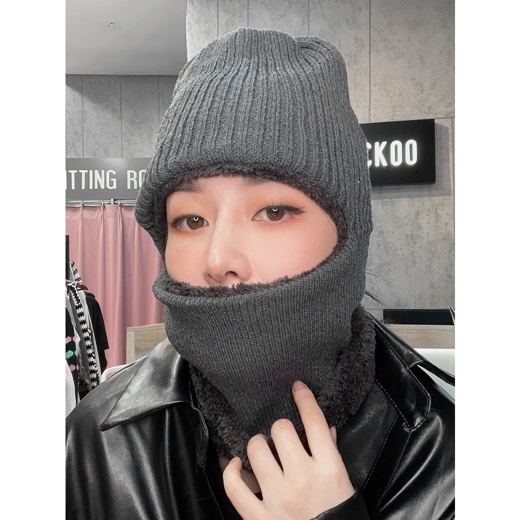 Mũ Len Trùm Mặt Lót Lông Siêu Ấm - Mã Số: ML051125
