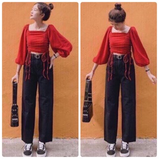 ÁO CROP RÚT DÂY (KÈM HÌNH THẬT)