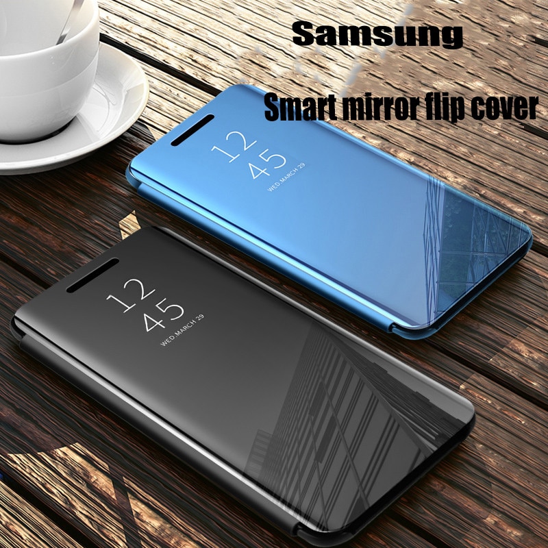 Ốp điện thoại nắp lật mặt gương cho Samsung A8S A9 A9Pro A6 A7 A5 A8 A8Plus 2018 A9 A9Pro 2019 Note 10Lite