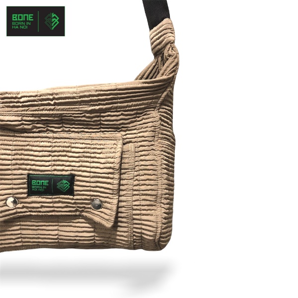 Túi đeo chéo localbrand unisex nam nữ - túi local brand chính hãng BONE Bông bag màu be
