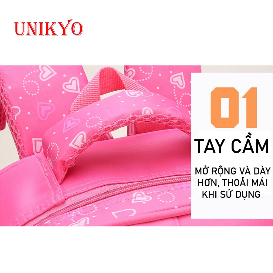 Balo cho bé gái tiểu học ba lô hoạt hình công chúa Elsa nhẹ chống thấm nước lớp 1-3 cặp sách trẻ em học sinh Unikyo UN35