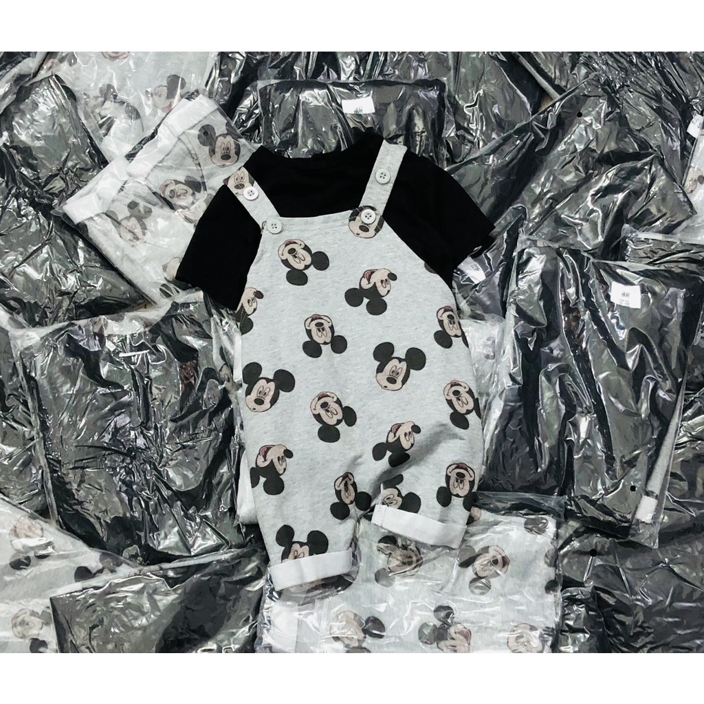 [DEAL HOT] Yếm cho các bé - Set yếm kèm áo Mickey Hm cho bé trai size1-6t