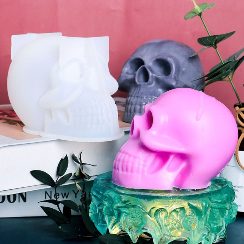 [Jesmonite, Resin, Nến] Khuôn Đầu Lâu size L - skull mold-sử dụng làm đồ Handmade: Resin, Nến, Jesmonite