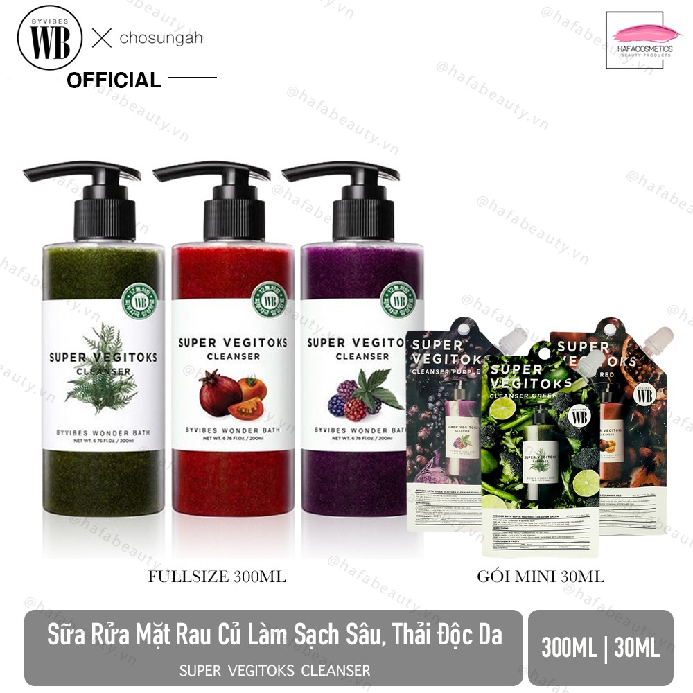 Sữa Rửa Mặt Rau Củ Byvibes Wonder Bath Super Vegitoks Cleanser (300ml)