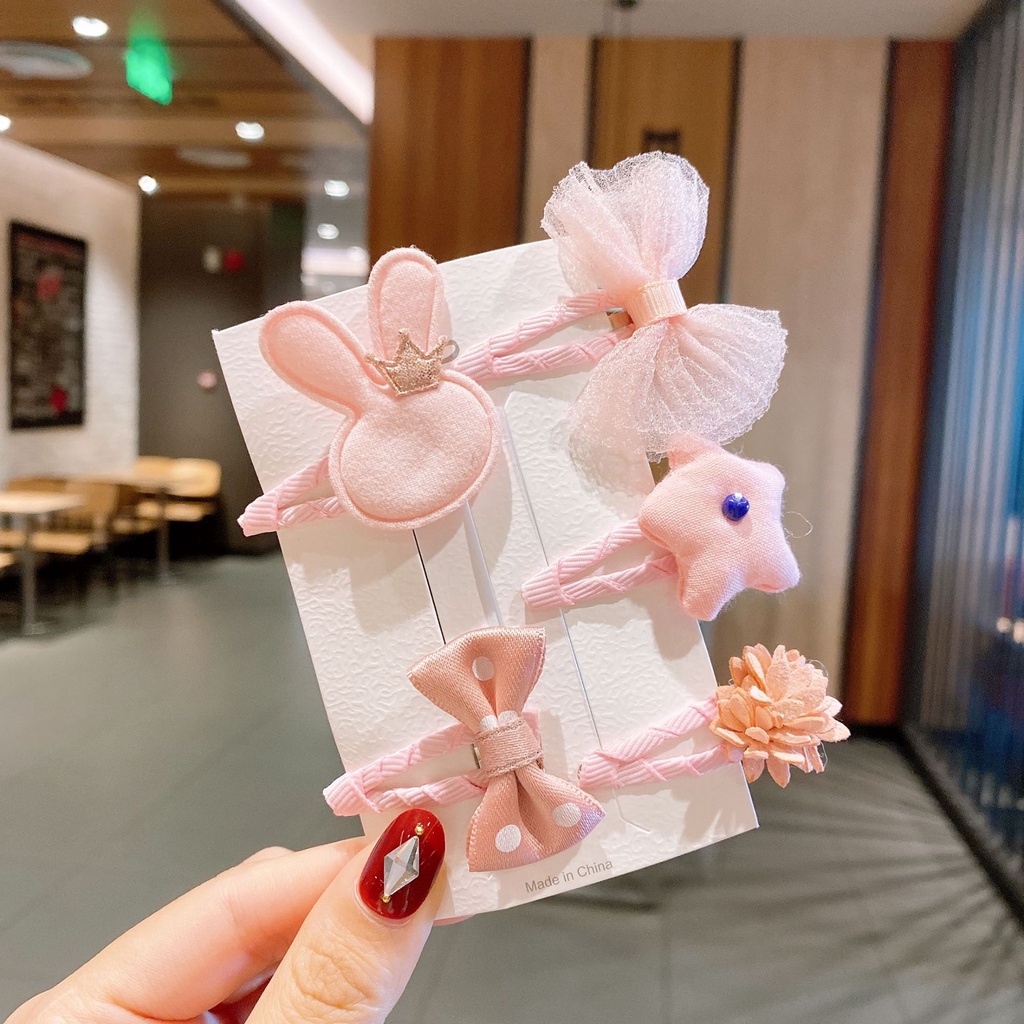 Set 5 Kẹp nơ công chúa Hàn Quốc