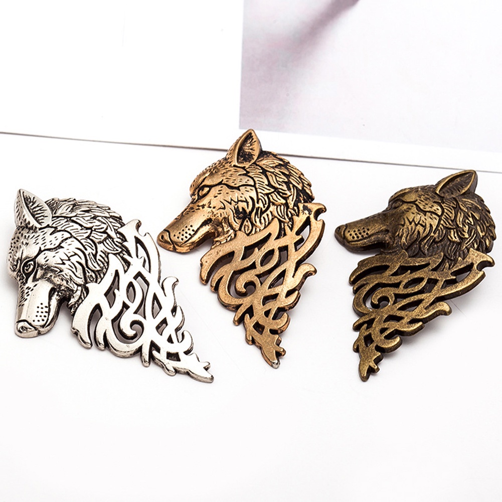 YOML✔Vintage Women Men Wolf Lapel Brooch Pin Collar Jewelry Shirt Jeans Jacket Badge