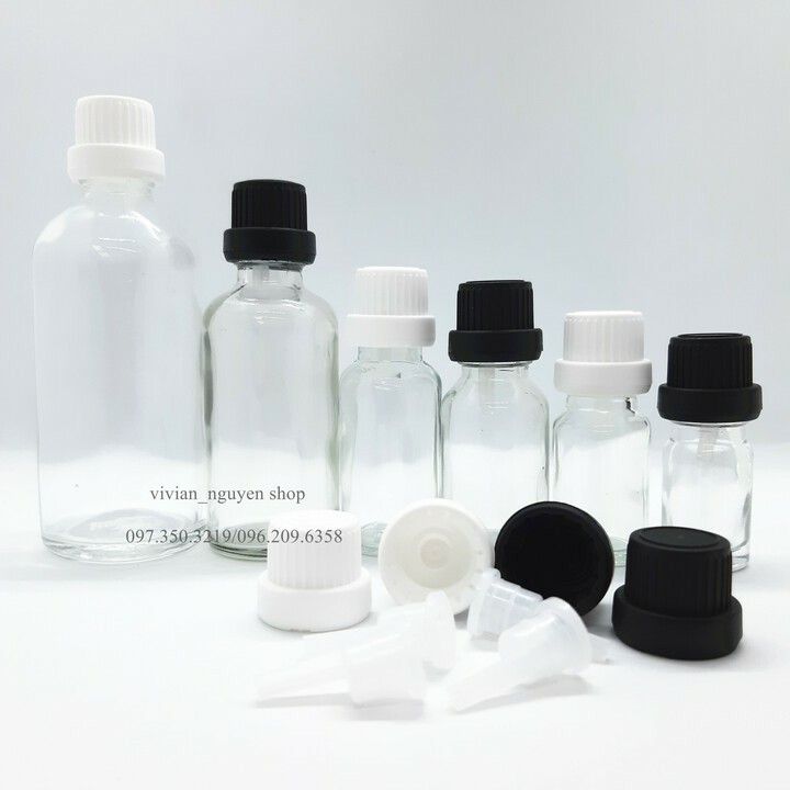 Combo 50 Chai lọ đựng tinh dầu nhỏ giọt 100ml, lọ đựng tinh chất, mỹ phẩm từ thủy tinh chất lượng cao