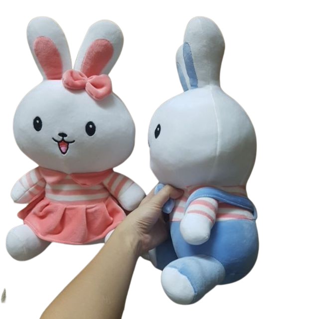 Gấu bông thỏ cony áo kẻ, thỏ bông cony hàng Việt Nam chất lượng cao