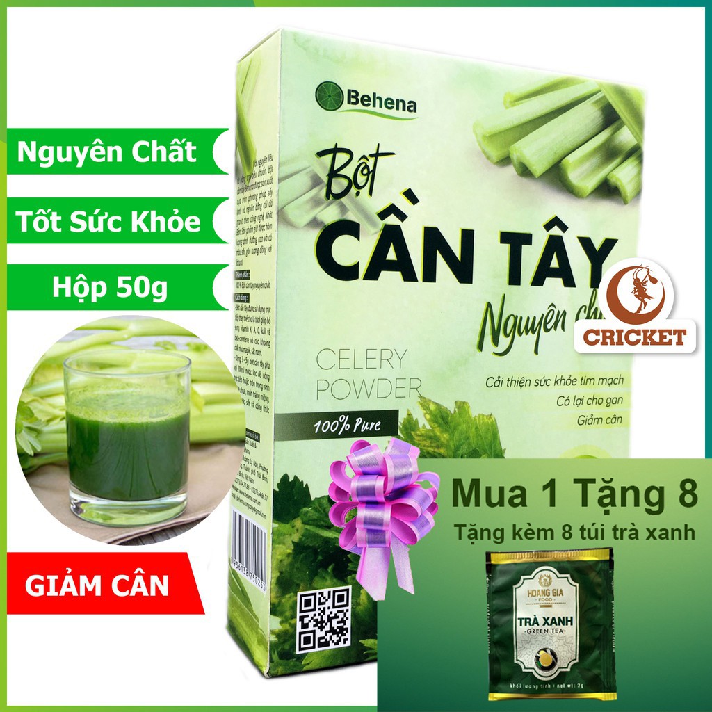 Bột Cần Tây Nguyên Chất Behena 50g - Cần Tây Sấy Lạnh Hỗ Trợ Giảm Cân Lợi Tiểu Cải Thiện Tim Mạch, Detox Thải Độc