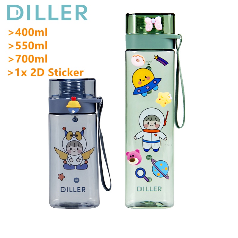 Bình Nước Diller Thể Thao 400ml / 550ml / 700ml Không Chứa BPA