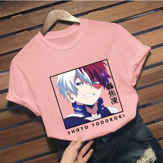 My Hero Academia Shoto Todoroki Letter Printed Tshirts Fashion Men Women T-shirt Casual Tee Shirt Harajuku