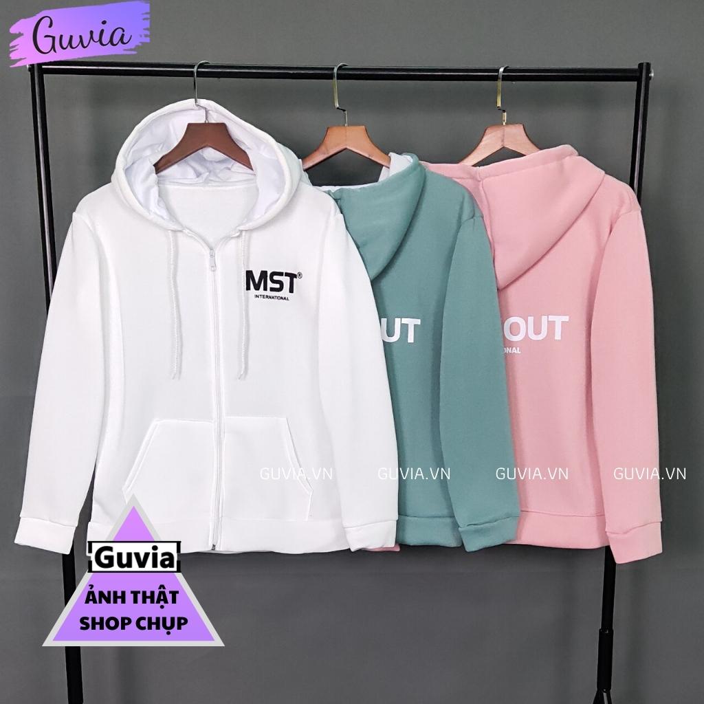 Áo khoác nỉ Hoodie MISSOUT Dây Kéo form rộng áo nỉ bông ulzzang Cá Tính Unisex AKN10 Guvia