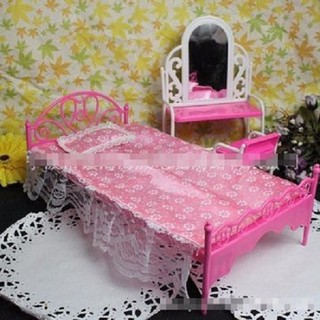 combo giường ngủ và bàn trang điểm cho búp bê