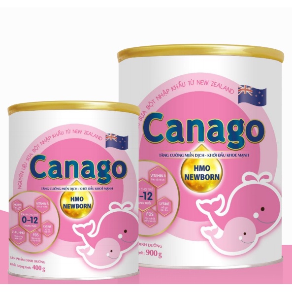 Sữa bột Canago HMO Newborn hộp 400gr-900gr giúp tăng cường miễn dịch phù hợp với lứa tuổi từ 0-12 tháng tuổi